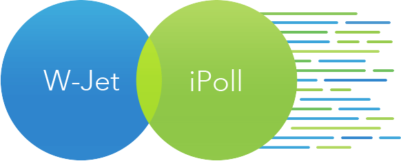 Afbeelding van een screenshot op Ligowave.nl waarop een blauw en een groen rondje staan met data streepjes en die symboliseren de W-Jet en iPoll protocollen die ervoor zorgen dat de prestaties van de PtP en PtMP oplossingen van Ligowave maximaal zijn en mede door de betrouwbaarheid en solide prestaties van deze protocollen is er gegarandeerd succes voor stabiele WiFi verbindingen.