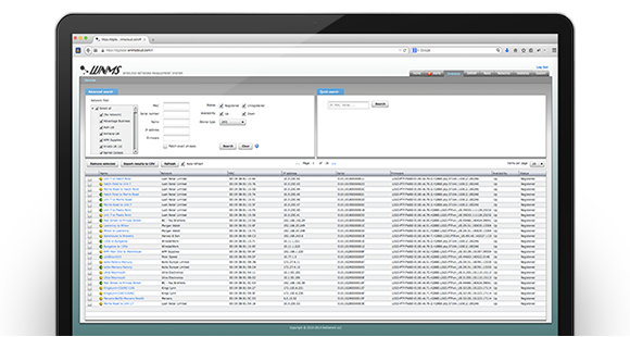 Een afbeelding van een screenshot op Ligowave.nl waarop gegevens staan uit de Infinity Controller software die gebruikt wordt als tool om Wi-Fi netwerken met LigoWave apparatuur te beheren en te configureren.